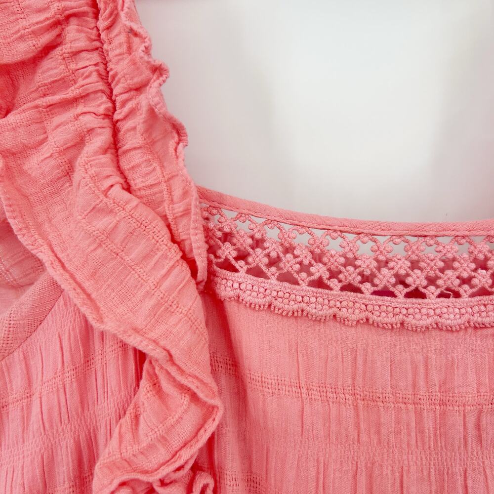 Betsey Johnson Lovely Layers Maxi Dress Pink Tiered Ruffle Cotton Womens Size S - Picture 13 of 13